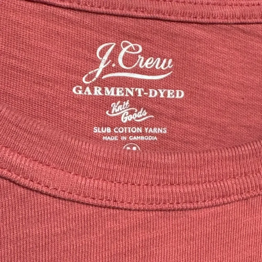 J.Crew Garment-Dyed Slub Cotton Pocket T-Shirt Pink Medium